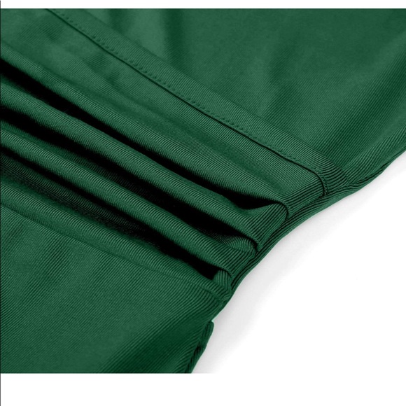 Green off shoulder maternity dress - Picture 3 of 10